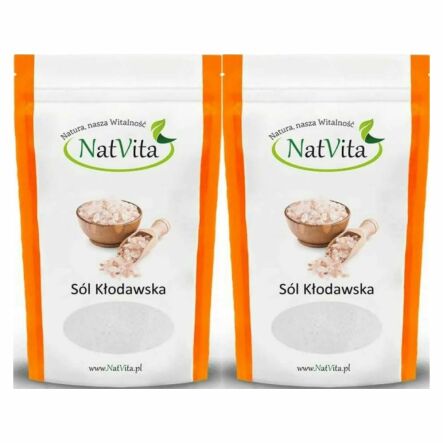 2 x Sól Kłodawska Kamienna Różowa Miałka 700 g - Natvita