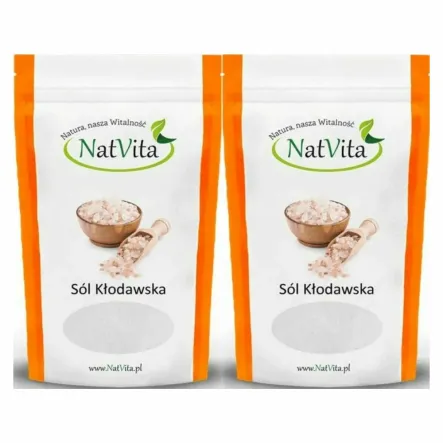 2 x Sól Kłodawska Kamienna Różowa Miałka 700 g - Natvita
