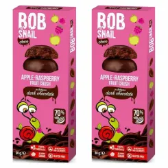 2 x Przekąska Jabłkowo - Malinowa w Ciemnej Belgijskiej Czekoladzie 30 g - Bob Snail