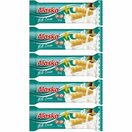 5 x Rurki Kukurydziane z Kremem Mlecznym Bezglutenowe 18 g - Alaska