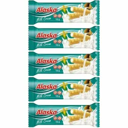 5 x Rurki Kukurydziane z Kremem Mlecznym Bezglutenowe 18 g - Alaska