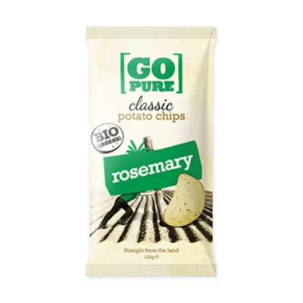 Chipsy z Rozmarynem Bezglutenowe BIO 125 g Go Pure - Przecena Krótka Data Minimalnej Trwałości