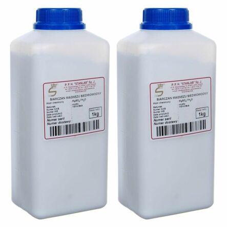 Zestaw 2 x Sól Epsom Siarczan Magnezu Siedmiowodny Czysty 1 kg Stanlab