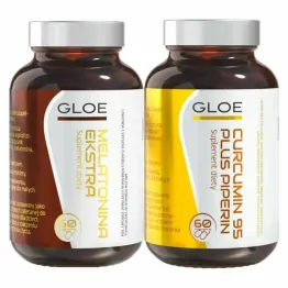 Melatonina Ekstra 60 Kapsułek - Gloe + Curcumin 95 Plus Piperin 60 Kapsułek - Gloe