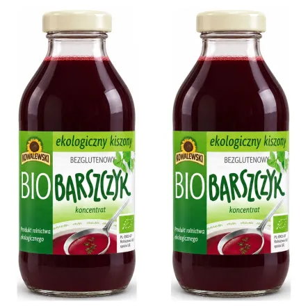 2 x Barszcz Czerwony Kiszony Koncentrat Bezglutenowy Bio 320 ml - Kowalewski