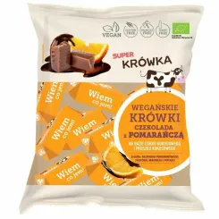 Krówki Wegańskie Czekolada z Pomarańczą BIO 150 g - Super Krówka