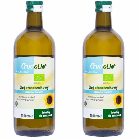 2 x Olej Słonecznikowy do Smażenia Bio 1 l - Crudolio