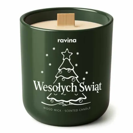 WESOŁYCH ŚWIĄT Zapach Choinki Sojowa Świeca Zapachowa w Szkle 175 g - Salire