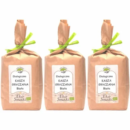 Zestaw 3 x Polska Kasza Gryczana Biała Niepalona Eko 1 Kg  Dolina Gryki Eko Smaki 