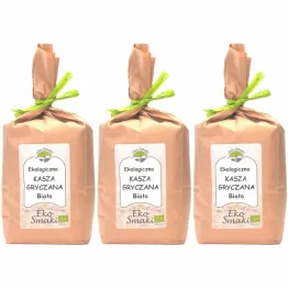 Zestaw 3 x Polska Kasza Gryczana Biała Niepalona Eko 1 Kg  Dolina Gryki Eko Smaki 