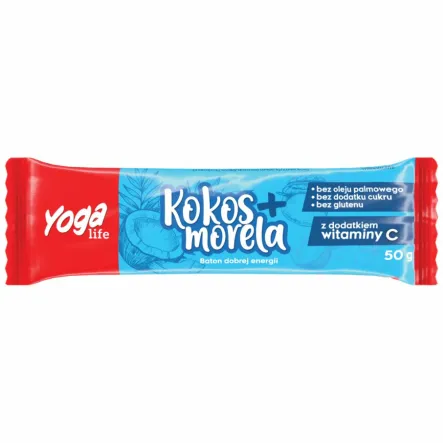  Baton Owocowy Kokos Morela 50 g - Yoga Life