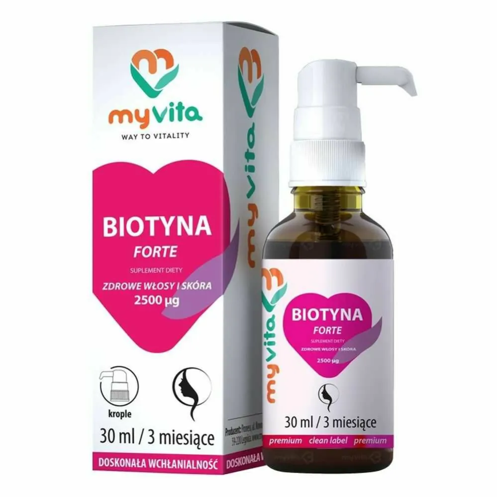 Biotyna Forte 2500 mcg Krople 30 ml - MyVita