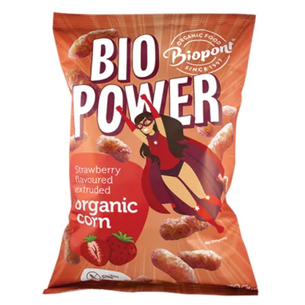 Chrupki Kukurydziane O Smaku Truskawkowym Bio 70 g - Biopont - Przecena Krótka Data Minimalnej Trwałości