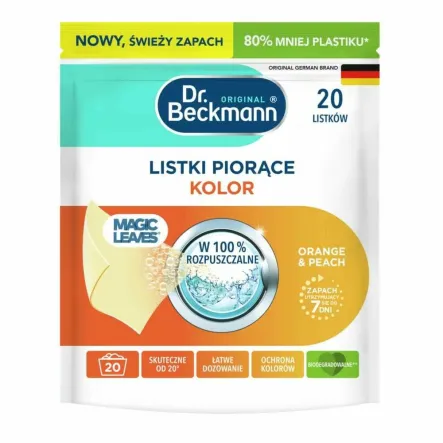 Listki Piorące Rozpuszczalne Magic Leaves Kolor Orange & Peach 20 Sztuk - Dr. Beckmann