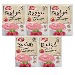 5 x Budyń o Smaku Malinowym Bezglutenowy  Bez Dodatku Cukru 40 g - Celiko