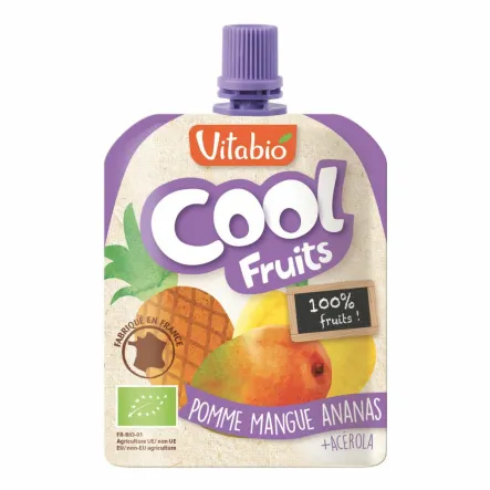 Mus Owocowy Tubka - Jabłko Mango Ananas Acerola Bio 90 g Vitabio Babybio