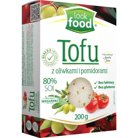 Tofu z Oliwkami i Pomidorami Bez Laktozy Bez Glutenu 200 g - Look Food