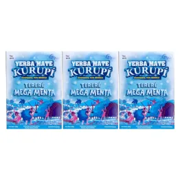 3 x Yerba Mate Kurupi Terere Mega Menta 500 g