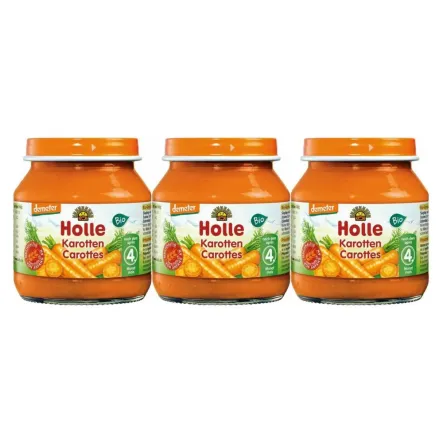 3 x Danie dla Niemowląt Marchewka Bio 125 g - Holle
