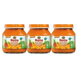 3 x Danie dla Niemowląt Marchewka Bio 125 g - Holle