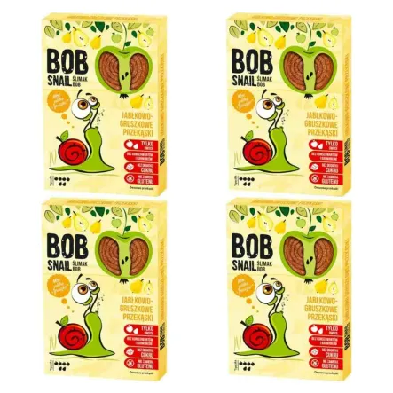 4 x Przekąska Jabłkowo - Gruszkowa z Owoców Bez Dodatku Cukru 60 g - Bob Snail