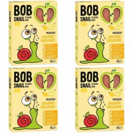 4 x Przekąska Jabłkowo-Gruszkowa Bez Dodatku Cukru 60 g - Bob Snail