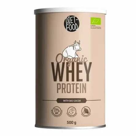 Bio Koncentrat Proteiny z Serwatki + Bio Kakao 500 g - Diet Food - Przecena Krótka Data Minimalnej Trwałości