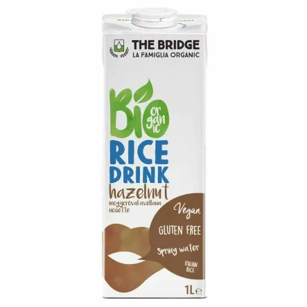 Napój Ryżowy z Orzechami Laskowymi Bezglutenowy Bio 1 l - The Bridge