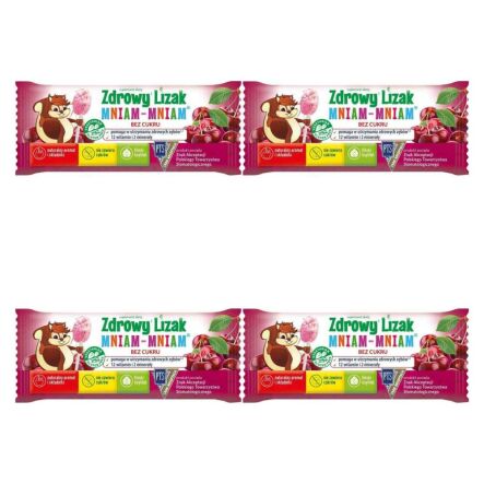4 x Zdrowy Lizak Mniam - Mniam Wiśnia Łezka 6 g - Starpharma