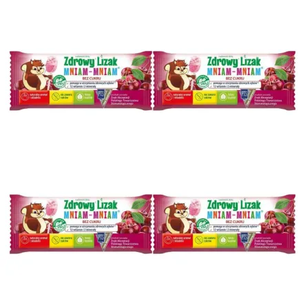 4 x Zdrowy Lizak Mniam - Mniam Wiśnia Łezka 6 g - Starpharma