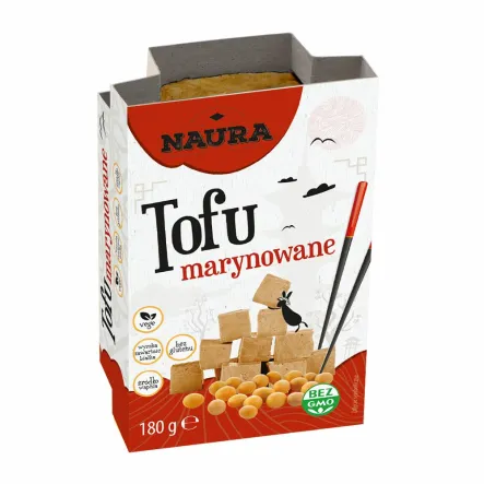 Tofu Marynowane 180 g - Naura - Przecena Krótka Data Minimalnej Trwałości
