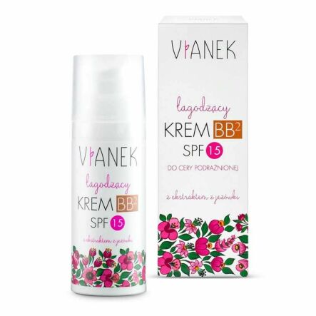 Łagodzący Krem BB na Dzień CIEMNY SPF15  50 ml - Vianek - Przecena Krótka Data Minimalnej Trwałości
