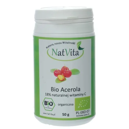 Acerola Bio Mielona 18% Witamina C 50 g-Natvita