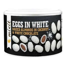 Eggs in White - Prażone Migdały w Białej Czekoladzie z Kokosem 240 g - Mixit