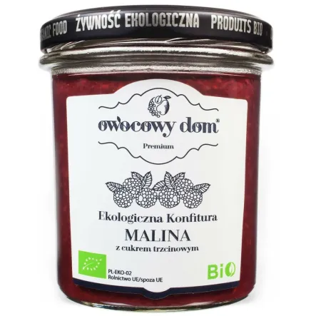 Konfitura Malinowa Bio 300 g - Owocowy Dom