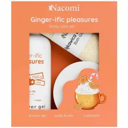 Zestaw GINGER-IFIC PLEASURES (Żel Pod Prydsznic 300 ml + Masło do Ciała 100 ml + Rękawica do Kąpieli) - Nacomi