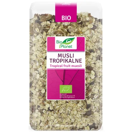 Musli Tropikalne Bio 600 g - Bio Planet - Przecena Krótka Data Minimalnej Trwałości