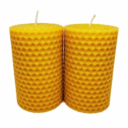 Świece z Wosku Pszczelego 8 cm x5 cm 2 szt Pasieka Jurajska