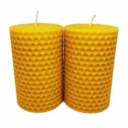 Świece z Wosku Pszczelego 8 cm x5 cm 2 szt Pasieka Jurajska