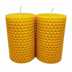 Świece z Wosku Pszczelego 8 cm x5 cm 2 szt Pasieka Jurajska