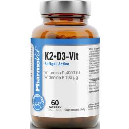 K2 + D3 Vit Softgel Active 60 Kapsułek - Pharmovit