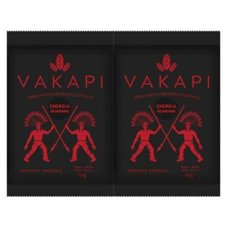 2 x Yerba Mate Vakapi Energia Guarana 50 g