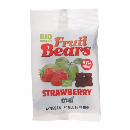 Żelki Misie Jabłko-Truskawka Bezglutenowe Bio 50 G House of Denmark