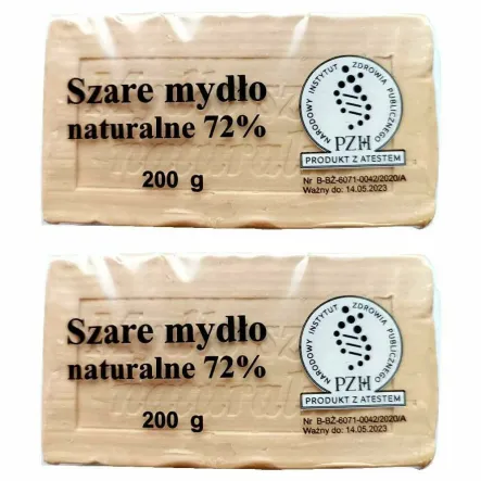 2 x Mydło Szare Sodowe 72% 200 g - PTK ERA - z Atestem PZH