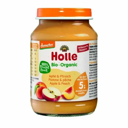 Deser Dla Niemowląt Jabłko i Brzoskwinia Bio Demeter 190 g - Holle