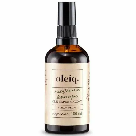 Olej z Nasion Konopi Zimnotłoczony do Ciała i Włosów 100 ml - OLEIQ