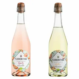 Szampan Bezalkoholowy Bio Florentina Rose bez Siarczynów, Bezsiarkowy, Wino Bezalkoholowe Musujące Gazowane Virgin Sparkling Spiritz 0% 0,75 l + Szampan Bezalkoholowy Bio Florentina Bellini bez Siarczynów, Bezsiarkowy, Wino Bezalkoholowe Musujące Gazowane