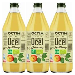 3 x Polski Ocet Jabłkowy 6%  Niefiltrowany Niepasteryzowany Bio 750 ml - Octim z Olsztynka