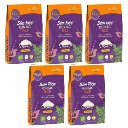 5 x Makaron Konjac w Kształcie Ryżu Bezglutenowy Bio 270 g (200 g) - SLIM RICE