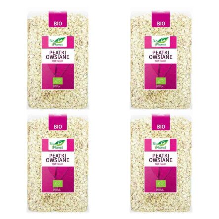 Zestaw 4 x Płatki Owsiane Bio 1 kg  - Bio Planet